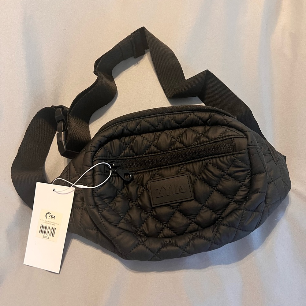 Zyia Quilted Black Belt Bag